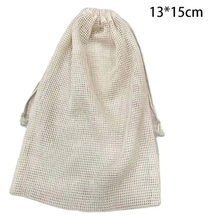 Reusable Cotton Mesh Bag Large Eco-friendly Mesh Shopping Bag Fruit and Vegetable Storage Light Weight Bundle Pocket Kitchen