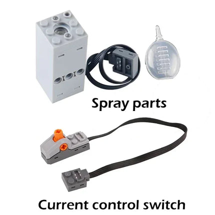 Technical Electric Motor Sprayer Simulation Exhaust Modified MOC Vehicle Bricks Steam Smoke Device Accessory for legoeds Toy