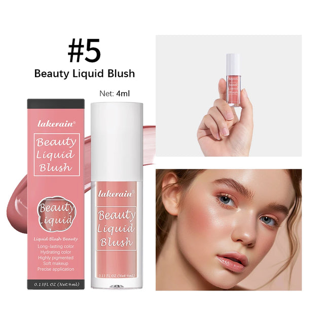 Beauty Liquid Blush Lipstick Blush Eyes Cheek Blusher Waterproof Mositure Face Contour Shadow Liquid Lip Gloss Plump Makeup