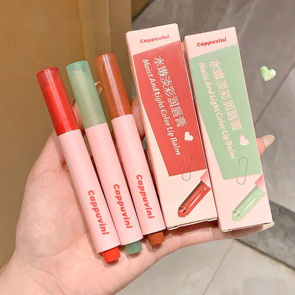 Shimmer Heart Jelly Lipstick Pen Hydrating Ice Rose Solid Lip Gloss Tinted Mirror Finish Water Gloss Pomelo Lip Balm Cosmetics