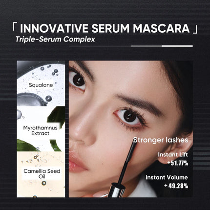 JUDYDOLL Dual-Wing Serum Mascara and Lash Primer, Waterproof, Lengthening, Curling, Sweatproof, Smudge-proof, Quick-Drying