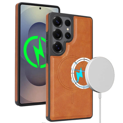 Luxury Business High Quality Magnetic Phone Case For Samsung Galaxy S25 S24 Plus S23 S22 Ultra Wallet Cover For Magsafe