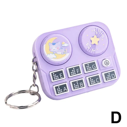 1pc Mini Music DJ Disc Player Keychain Musical Instrument Sound Button Toy Games Children's Educational Toy Bag Pendant Keychain