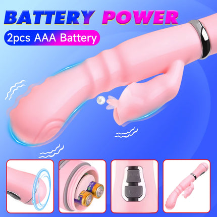 Powerful Rabbit Vibrator G-Spot Clitoris Stimulator Tongue Licking Dildo Thrusting Vagin Massager Masturbation Sex Toy for Women