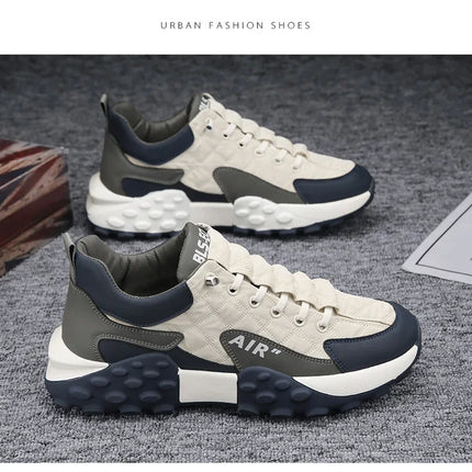 Men's Spring New Sport Shoes Casual Classic Trendy Thick Bottom Leisure Shoes Breathable Microfiber Upgraded Spring Autumn