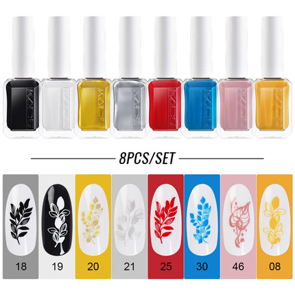 11ml Nail Stamping Polish Set Colorful Nail Art Drawing Printing Semi Permanent Lacquer Nail Art Plates Stamping Varnishes Tool