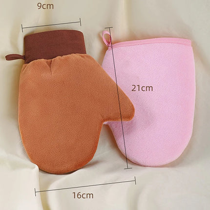 Body Lotion Glove Self-Tanning Mitt Double-Sided Prevents Sticky Hands Applicator Quick Dry Flocking Glove Makeup Applicator