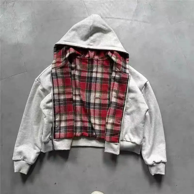 Blokette Retro Tactical Camouflage Zipper Cotton-Padded Jacket Women's Y2K Harajuku Gothic Plush Warm Casual Hoodie Sweatshirt