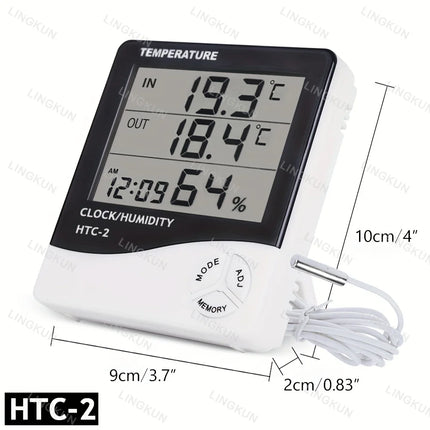 LED Thermometer Thermo-Hygrometer Multifunction Electronic Clock Temperature Humidity Meter Weather Station for Home With Alarm