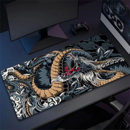 Black and White Dragon Mouse Pad Large Gaming Mousepads Computer Mousepad Mouse Mat 90x40cm Desk Pads For PC Keyboard Mats Table