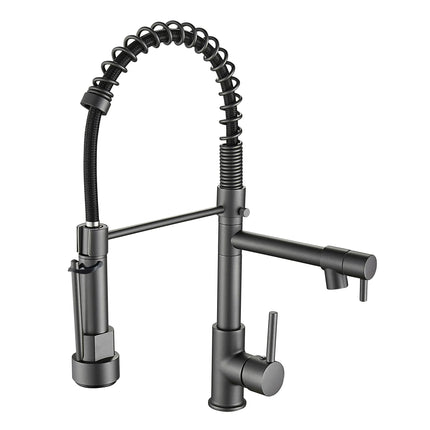 Kitchen Faucet with Pull Down Sprayer High Arc Single Handle Spring Kitchen Sink Faucet