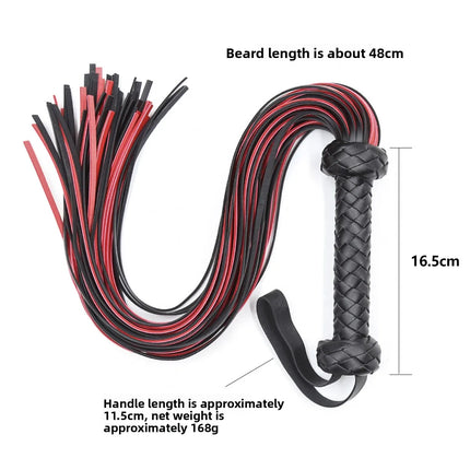 PU Leather Flogger Whip Braided Handle BDSM Spanking Slapper Sex Whip for Women Queen Training Slave SM Adult Games Fetish Toy