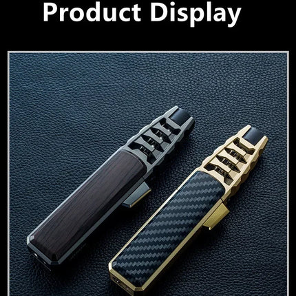 JOBON Metal Outdoor Windproof Turbine Torch Strong Fire Power Blue Flame Straight Butane Gas Lighter Gas Kitchen BBQ Welding