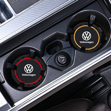New 2pcs Car Coaster Mats Water Cup Non-slip Pads For Volkswagen GOLF 5 Tiguan Polo Golf 6 Golf 7 Jetta Accessories