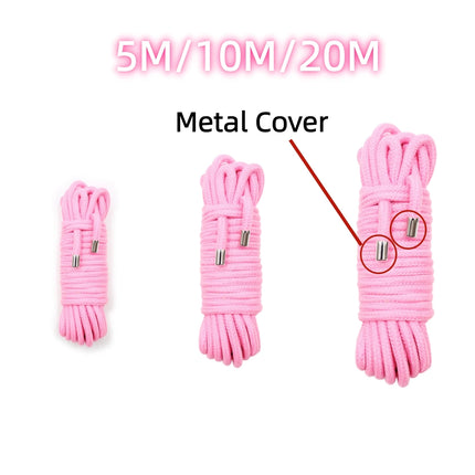 5M/10M/20M Shibari Accessory of Handcuffs Bondage Cotton Rope for Men Woman Fetish Slave Role Play Binder Restraint Touch Tie Up