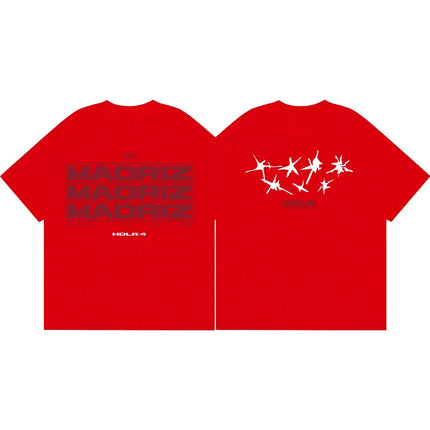 Natos Y Waor Double Sided Graphic T Shirts Men Women Hip Hop Vintage Short Sleeve T-shirts Summer Fashion Casual Cotton T-shirt