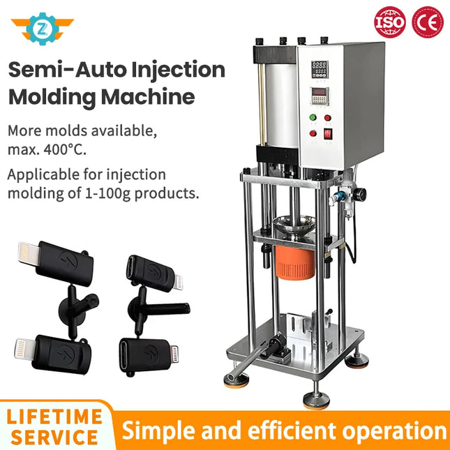 100g Pneumatic Vertical Injection Molding Machine Semi-automatic Molding Processing Tool For USB Data Charge Cable Toy ABS PC AS