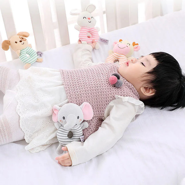 Newborn Baby Plush Stroller Toys Cartoon Animal Rattles Mobiles Hanging Bell Educational Hanging Toy Speelgoed