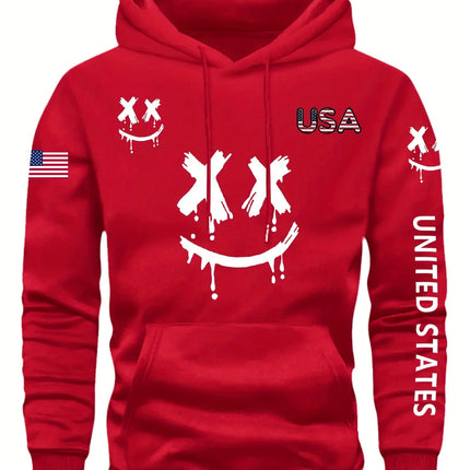 Autumn Winter Expression Print Men Women Long-sleeved Hooded Sweatshirt Daily Outdoor Vacation Fitness Casual Warm Sportswear