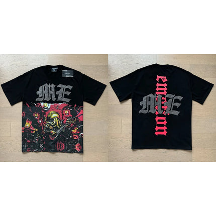 Fashion Brand MIXED EMOTION T-shirts Men Women Couple Streetwear Angel Print Summer Top Tee Round Neck Short Sleeve