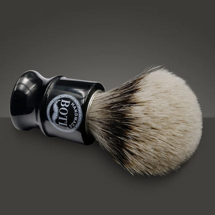 Boti Screw Type Brush Enlightener Badger and N3C Synthetic with Antique Black Porcelain Resin Handle for Easy Replaceable Knot