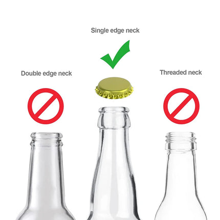 100 Pcs/Lot Crown Caps 26mm Beer Bottle Cap Gold/Silver/Black Seal Crown Cap Capping Bottling Caps For  Beer Homebrew