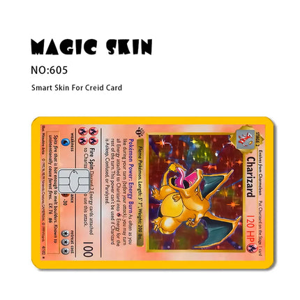 Pokemon Card Decals Credit Card Skin 2.5D HD Stickers Pikachu Game Card Decal Card Matte Film Skin Small Chip Waterproof Sticker