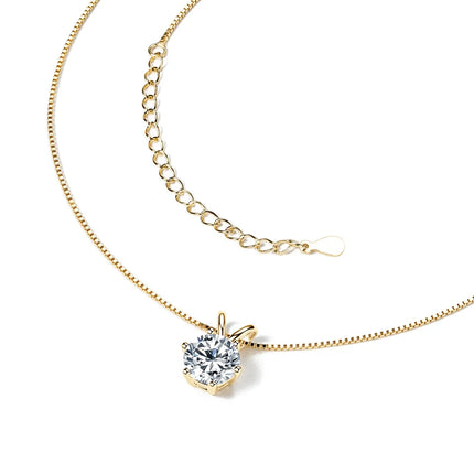 OXTAO 0.5ct–5ct D Moissanite Solitaire Necklace Certified  Lab Imitation Diamond Charm Pendant Necklace Jewelry 14K Gold Filled