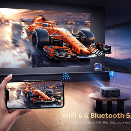FHD 1080P Projector Bluetooth WiFi Projector Netflix Officially & AI Auto Focus 1500 ANSI 30000 lumens Auto-focus 4K Support