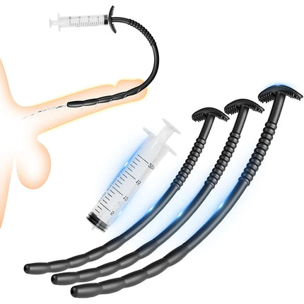 Size S/M/L to choose Silicone Hollow Urethral Penis Plug Hollow Penis Stretcher Urethral Rod