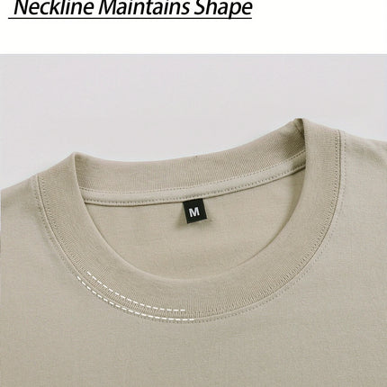 Men's 100% Pure Cotton Fashionable Casual Loose Italian Style Milan Letter Print Round Neck Short Sleeve T-Shirt Top