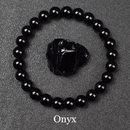 Natural Golden Obsidian Stone Beads Bracelet Men Women Golden Light Rainbow Obsidian Raw Stone Round Bead Natural Energy Jewelry
