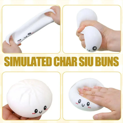 Giant Dumpling Squeeze Toy for Anxiety Relief Soft Steamed Stuffed Bun Simulation Food Fidget Decompression Dough Toy