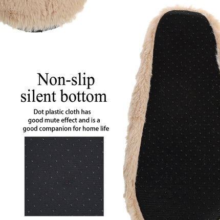 Winter Warm Slipper Women Home Fuzzy Fur Contton Plush Non Slip Grip Indoor Fluffy Lazy Female Mouse Ears Embroidery Floor Shoe