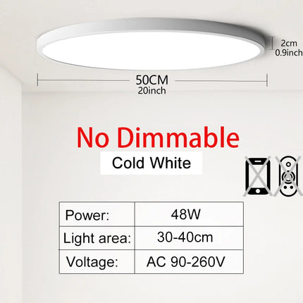 MARPOU 50CM Large Led ceiling lamp with Smart APP Remote Control Ultrathin Light fixture Ceiling Lights for Bedroom Living Room