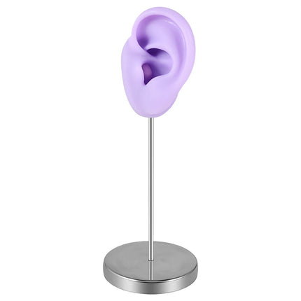 Soft Silicone Ear Model Tattoo Practice Body Jewelry Display Piercing Tools Earring Display Tool Metal Display Stand Kit
