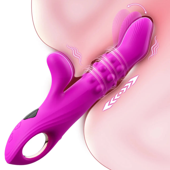 Telescopic Vibrating Thrusting Swing Rabbit Vibrator Female Clitoris Stimulator G Spot Dildo Sex Toys for Adult Goods for Women