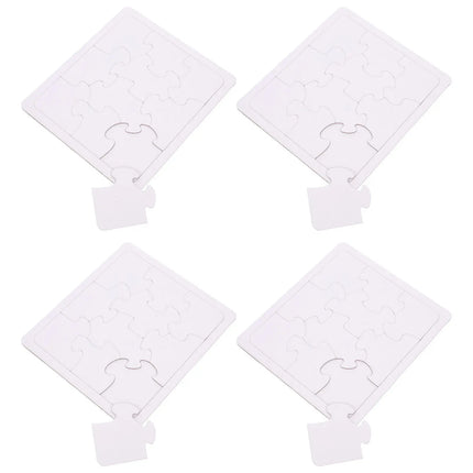 4 Sheets Blank Puzzles DIY Graffiti Drawing Puzzle Pieces Creativity Craft Supplies for Kids Fun Family Game Blank Puzzles