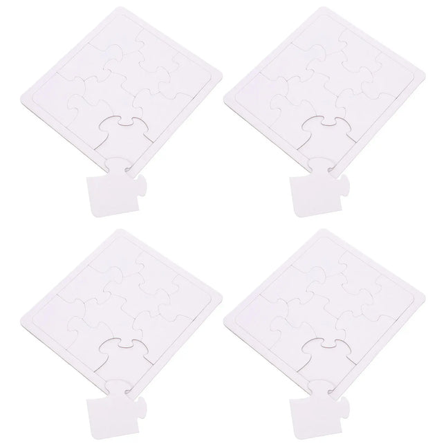 4 Sheets Blank Puzzles DIY Graffiti Drawing Puzzle Pieces Creativity Craft Supplies for Kids Fun Family Game Blank Puzzles