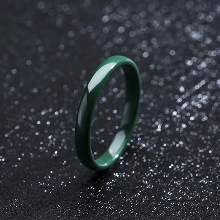 3mm Thin Stackable Ceramic Ring Women Minimalist Plain Wedding Band Black White Pink Green Promise Pinky Ring Hypoallergenic