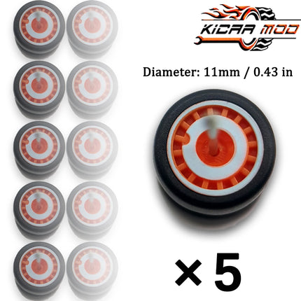 1/64 Model Wheels Rubber Slick Tires ABS Wheels for Hot Wheels  Tomica Mainline Diecast Model Car Refit Parts-Dia 11mm (5 Set)