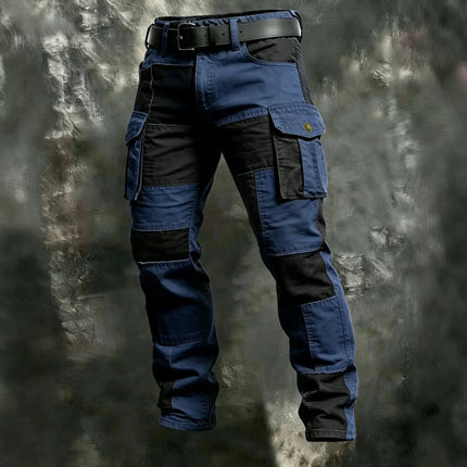2026 New Large Pocket Loose Overalls Men's Outdoor Sports Jogging Tactical Pants Elastic Waist Pure Cotton Casual Work Pants