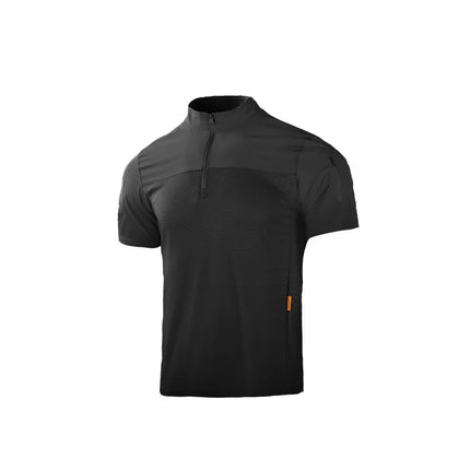 Men's Tactical Frog Shirt Short Sleeve Quick Dry Stand Collar Camo Combat Top Outdoor Hiking Training Breathable T-Shirt