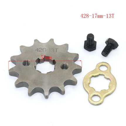 Front Engine 428# 10T 11T 12T 13T 14T 15T 16T 17T 18T 19T Teeth 17mm 20mm Chain Sprocket With Retainer Plate Locker
