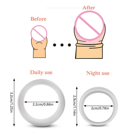 2PCS Silicone Foreskin Corrector Ring Penile Cock Rings for Men Adult Sex Toys Delay Ejaculation Erection Semen Lock Rings