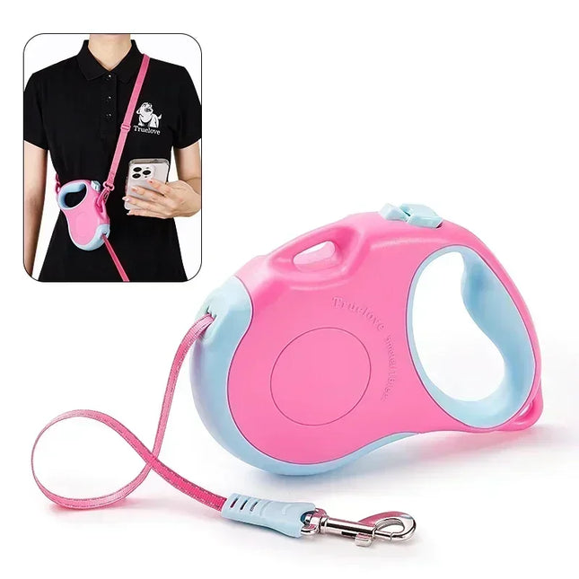 Truelove Tangle-Free Retractable Dog Leash 16 Ft Strong Nylon Tape One-Handed Brake Pause Lock for Dog Cat Owners Reliable TLL5001