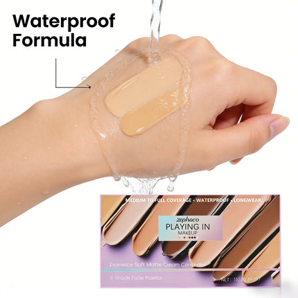 Zephoco Cream Concealer Palette Dark Circles Cover Matte Long Lasting Soft Skin Contouring Face Concealer Makeup Cosmetics 11g