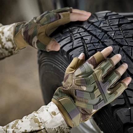 Tactical Half Finger Gloves Outdoor Sport Cycling Hunting Shooting Camping Hiking Combat Bicycle Non-slip Shock-proof Gear Men