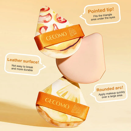 5PCS GECOMO Pizza Shaped Powder Puff Box Set Wet And Dry Dual-use Soft Thick Skin-friendly Makeup Sponge Air Cushion