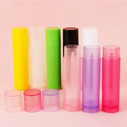 10/30/50/100/200 Empty PP 5g Oval Lipstick Tube Empty Round Lip Gloss Tube Clear Travel Bottle Plastic Diy Oval Lip Balm Tubes